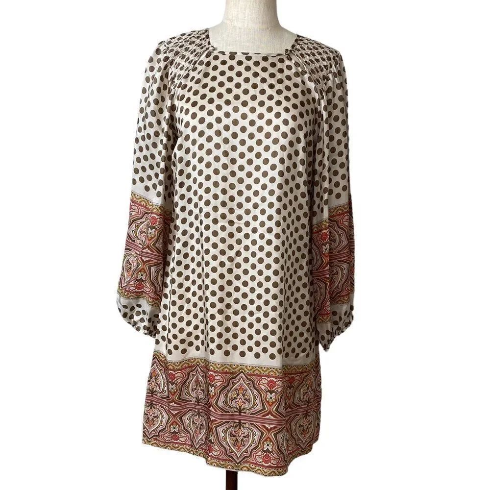 BCBG silk paisley dot dress